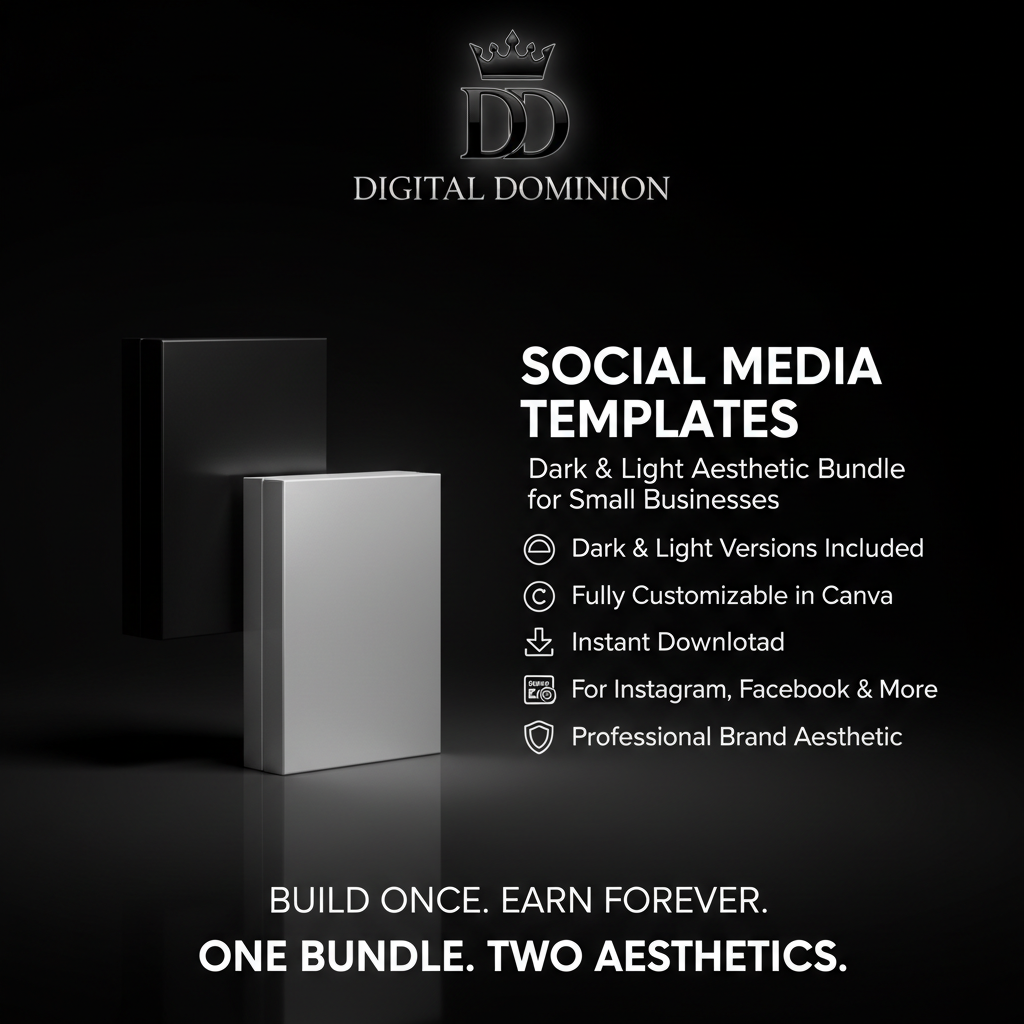 Social Media Templates for Small Businesses — Dark & Light Aesthetic Bundle